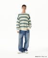 Mahagrid Hairy Stripe Knit Sweater