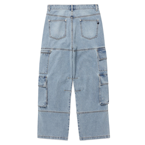 Cavish Washed Denim Cargo Pants