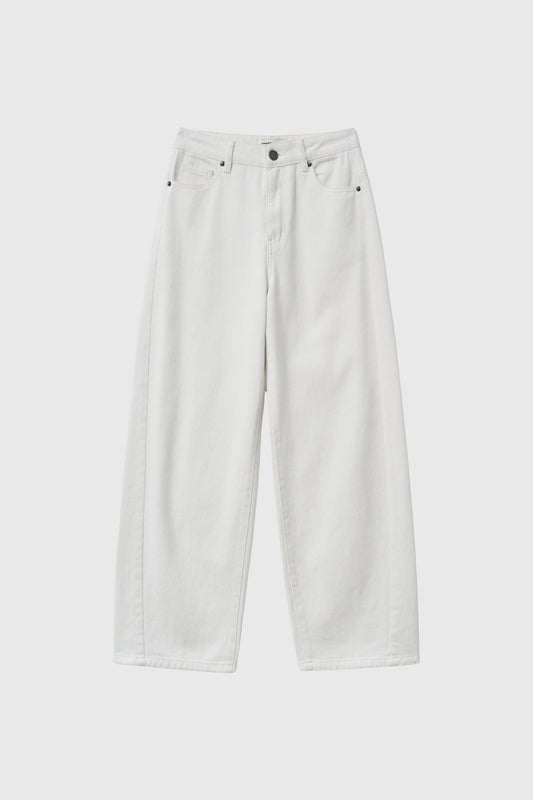 General Idea WOMAN Washing Curved Denim Pants [IVORY]