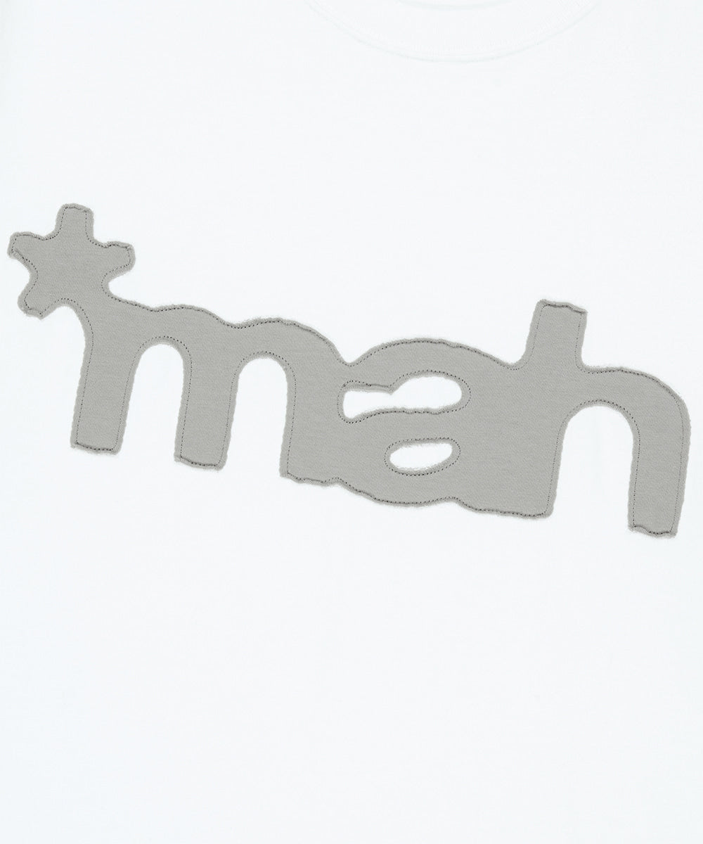 Mahagrid Mahagrid Cut Off Applique Tee in White