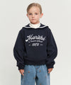 Marithé François Girbaud Kids Sailor Collar Crop Sweatshirt Navy