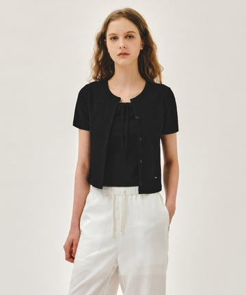 Marithé François Girbaud W CRINKLE SLEEVELESS + CARDIGAN SET