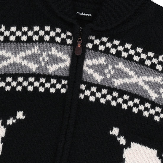 Mahagrid Skull Cowichan Knit Sweater