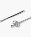 Marithé François Girbaud Circle Logo Slim Metal Hair Pin 2-Pack Silver