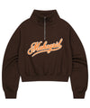 Mahagrid Script Logo Crop Half Zip Up [Brown]