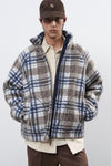 General Idea UNISEX Warm Check Fleece Zip-Up Jumper