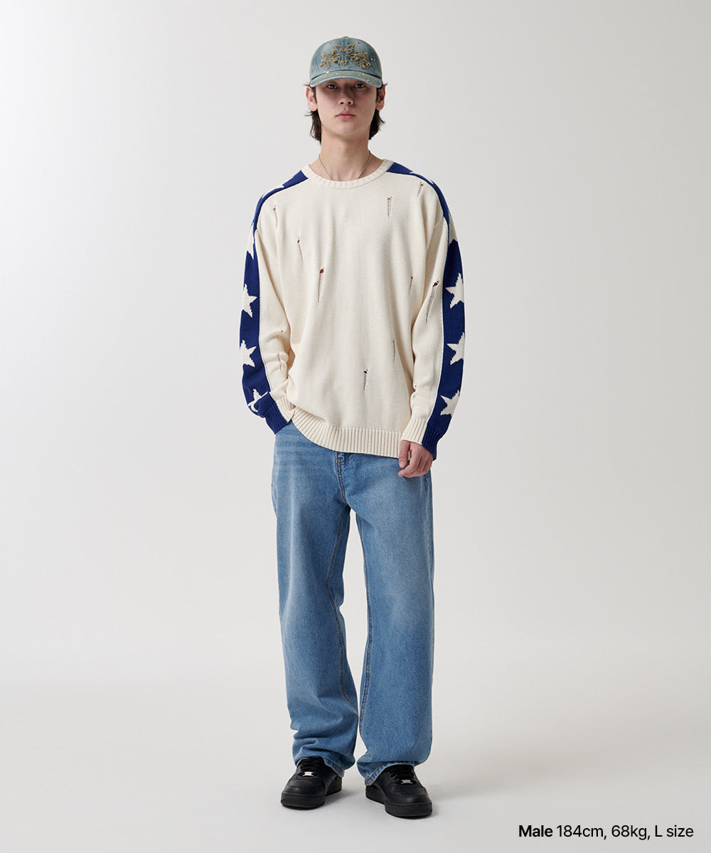 Mahagrid STAR CRASH KNIT CREWNECK
