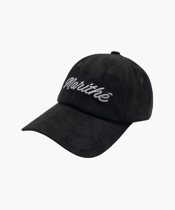 Marithé François Girbaud Lettering Logo Suede Cap Black