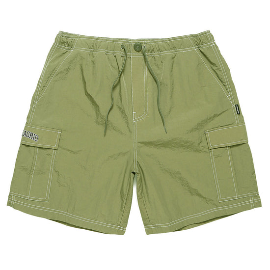 Mahagrid Nylon Cargo Short in Olive