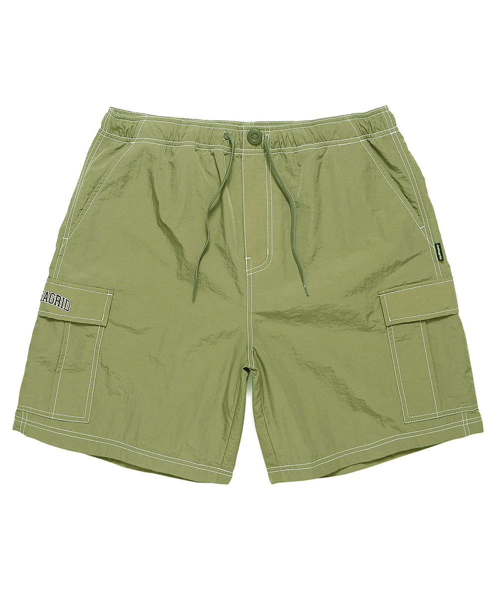 Mahagrid Nylon Cargo Short in Olive