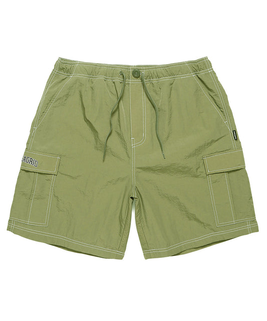 Mahagrid Nylon Cargo Short in Olive