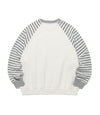 Nice Ghost Club Stripe 3 Star Raglan Sweatshirt in White