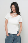 General Idea WOMAN Unbalanced Ribbed Strap Half Knit