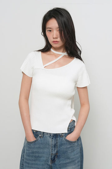 General Idea WOMAN Unbalanced Ribbed Strap Half Knit