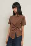 General Idea WOMAN Shoulder Padded Twist T-Shirt