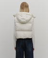 Marithé François Girbaud W Circle Logo Crop Hooded Down Vest Mint Gray