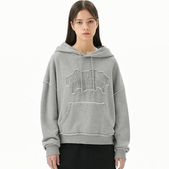 Mahagrid Raw Cut Pray Crop Hoodie