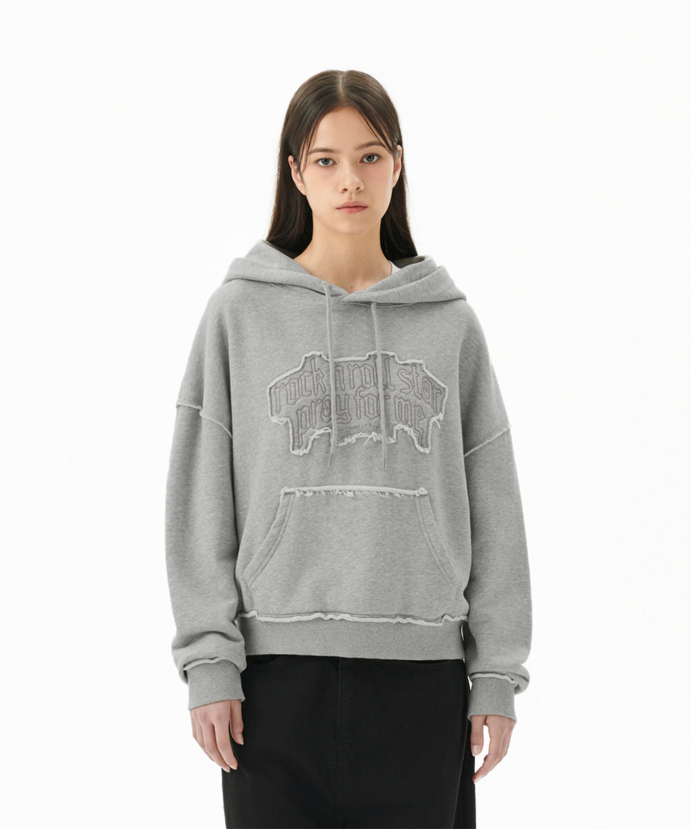Mahagrid Raw Cut Pray Crop Hoodie