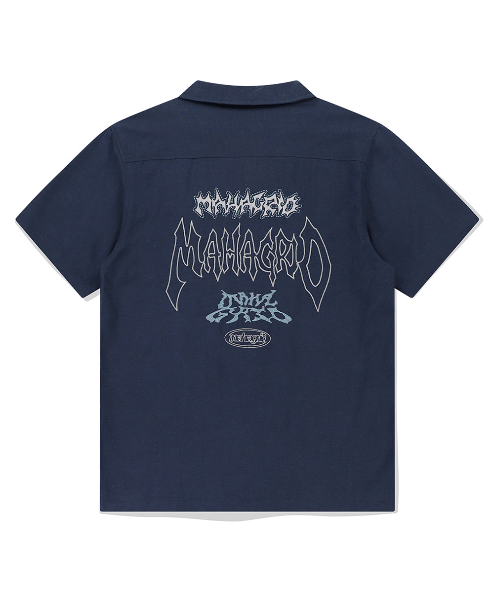 Mahagrid Multi-Logo Linen Half Shirt