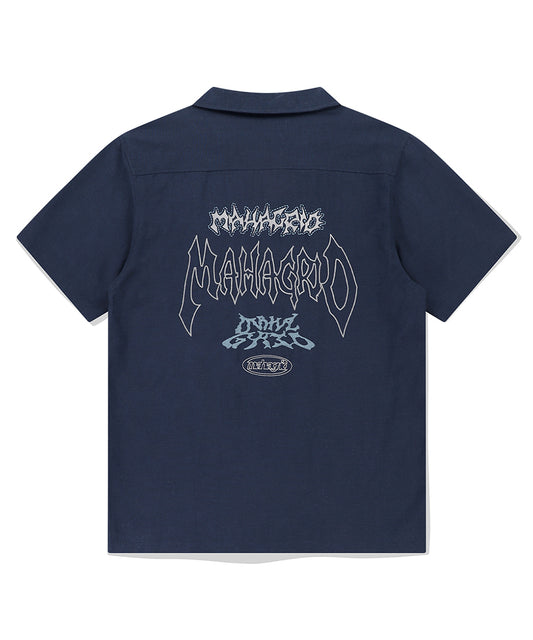 Mahagrid Multi-Logo Linen Half Shirt
