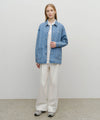Marithé François Girbaud Women's French Denim Work Jacket Light Blue