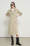 General Idea WOMAN High Neck Zip-Up Wrap Dress [BEIGE]