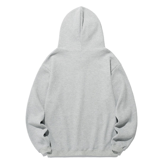 Nice Ghost Club Skull Ribbon Waffle Hoodie Zip Up [Grey]