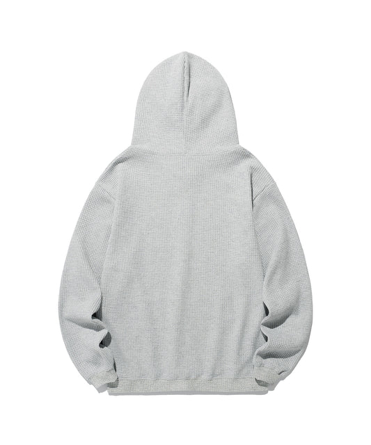 Nice Ghost Club Skull Ribbon Waffle Hoodie Zip Up [Grey]