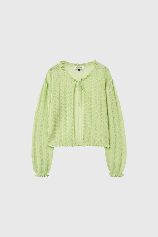 General Idea WOMAN Punching Ruffle Sleeveless Cardigan Set