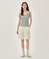 Marithé François Girbaud W SMALL CLASSIC LOGO SLEEVELESS LAYERED SLIM CROP TEE light gray