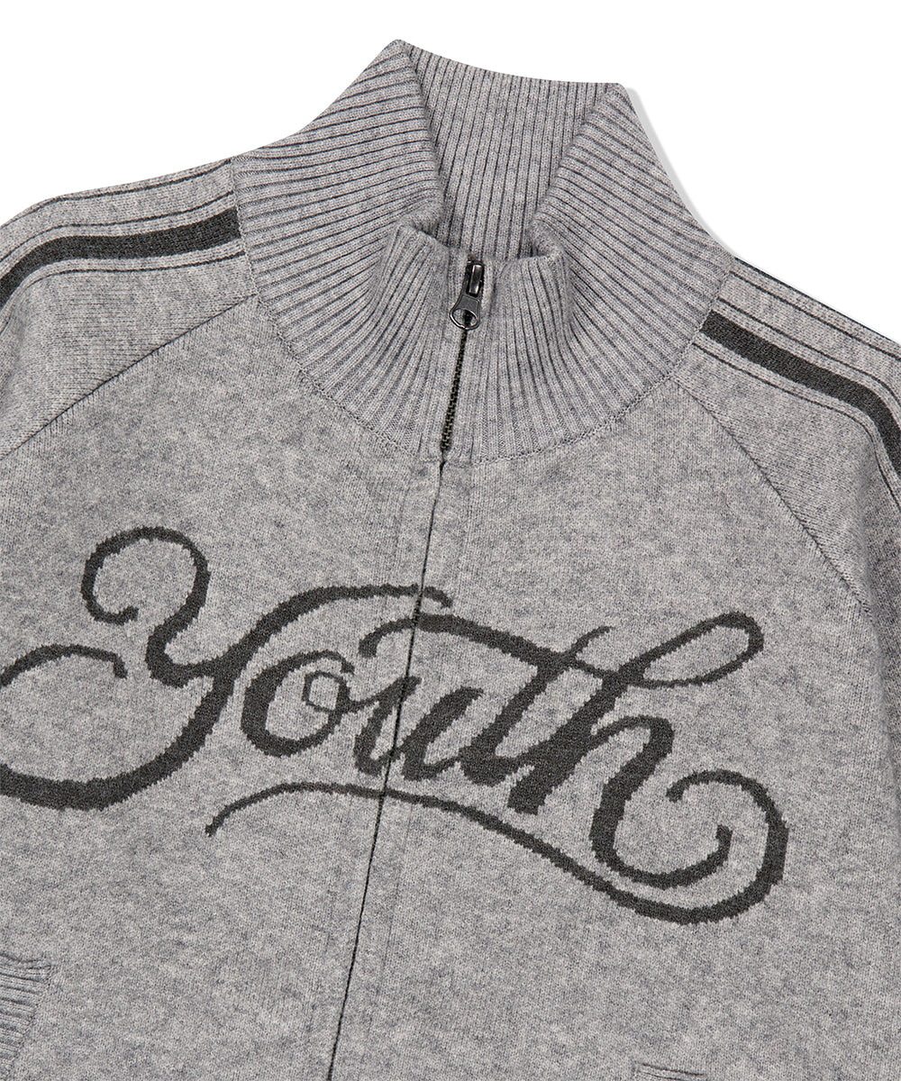 Mahagrid Youth Zip Up Cardigan [Grey]