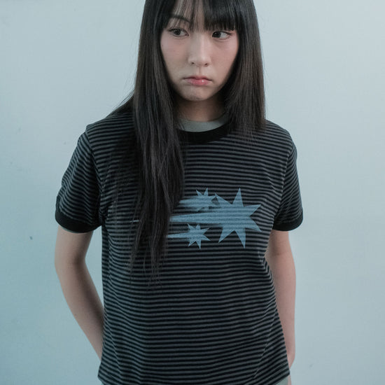 Nice Ghost Club Stripe Rush 3Star Ringer Crop Tee