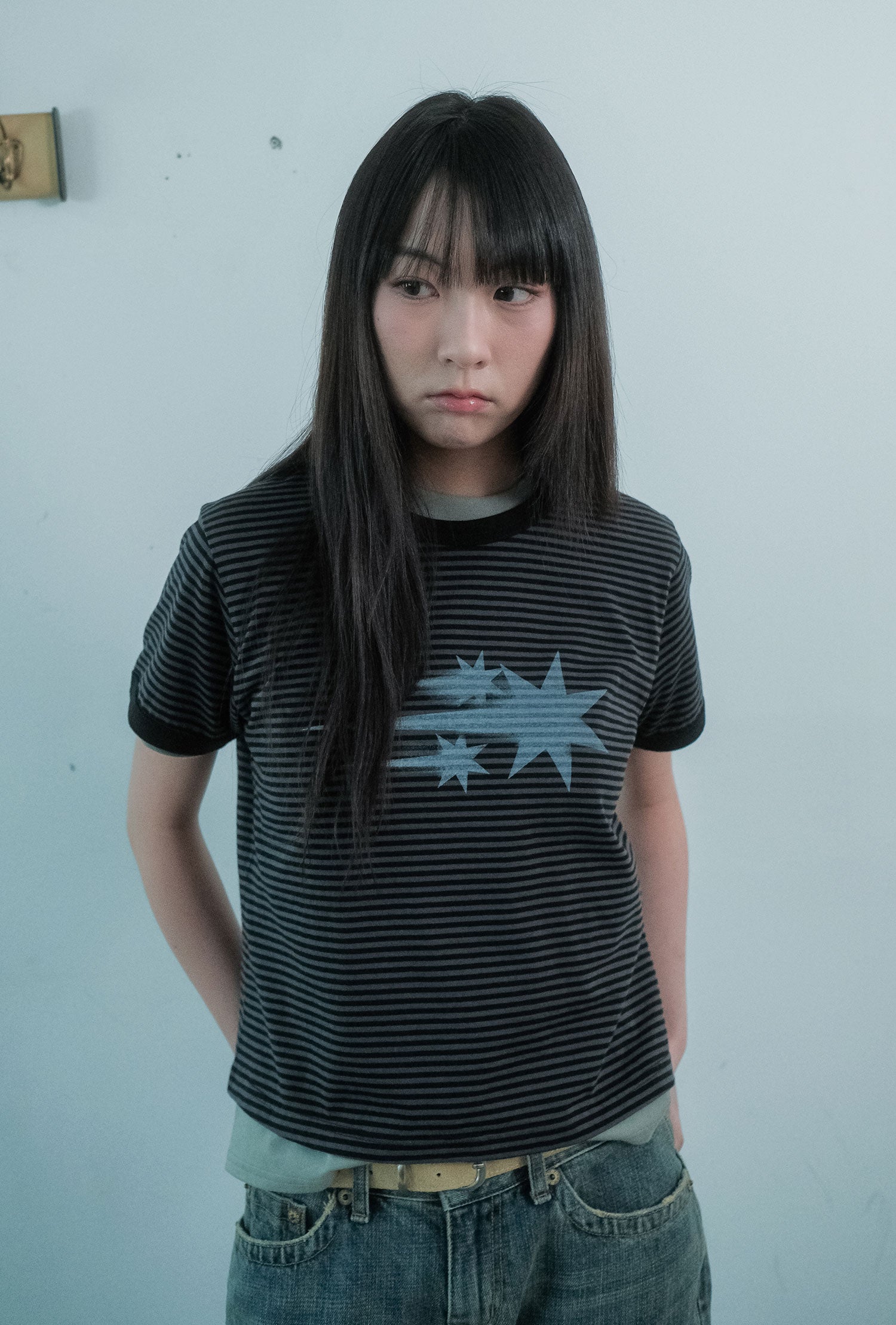 Nice Ghost Club Stripe Rush 3Star Ringer Crop Tee