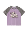 Cavish Women's Angel Cats Raglan Short Sleeve Tee in Purple