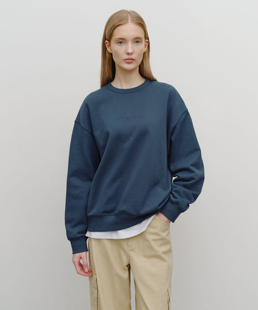 Marithé François Girbaud Lettering Logo Oversized Fit Sweatshirt Blue