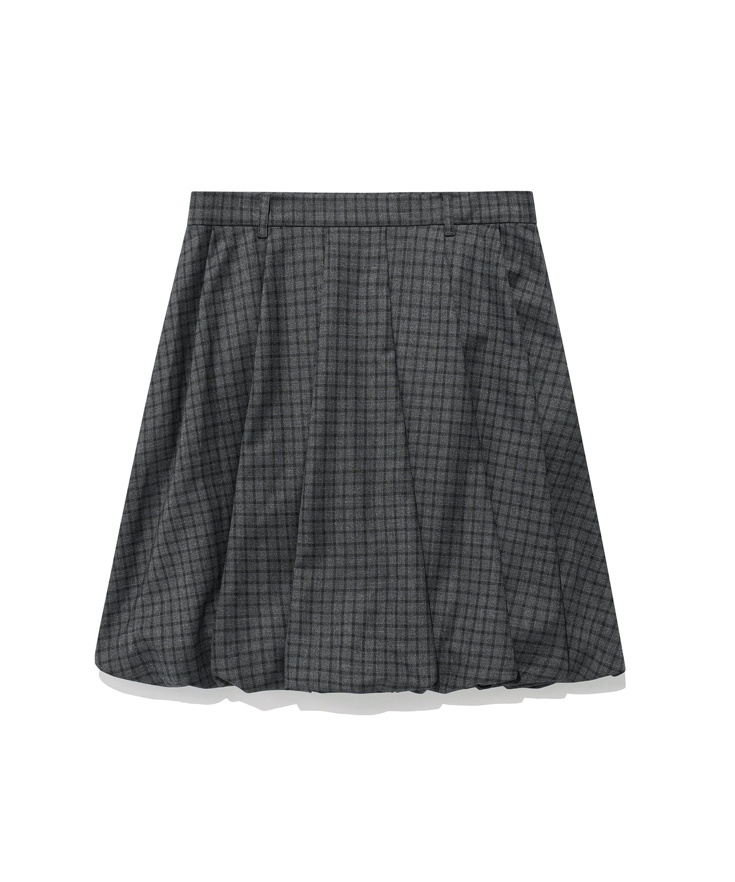 Nice Ghost Club FFATS Check Balloon Layered Skirt Pants [Charcoal]