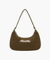 Marithé François Girbaud Embroidery Logo Corduroy Shoulder Bag Brown