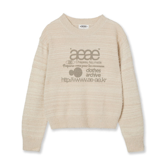 AEAE Web Logo Crop Hairy Knit