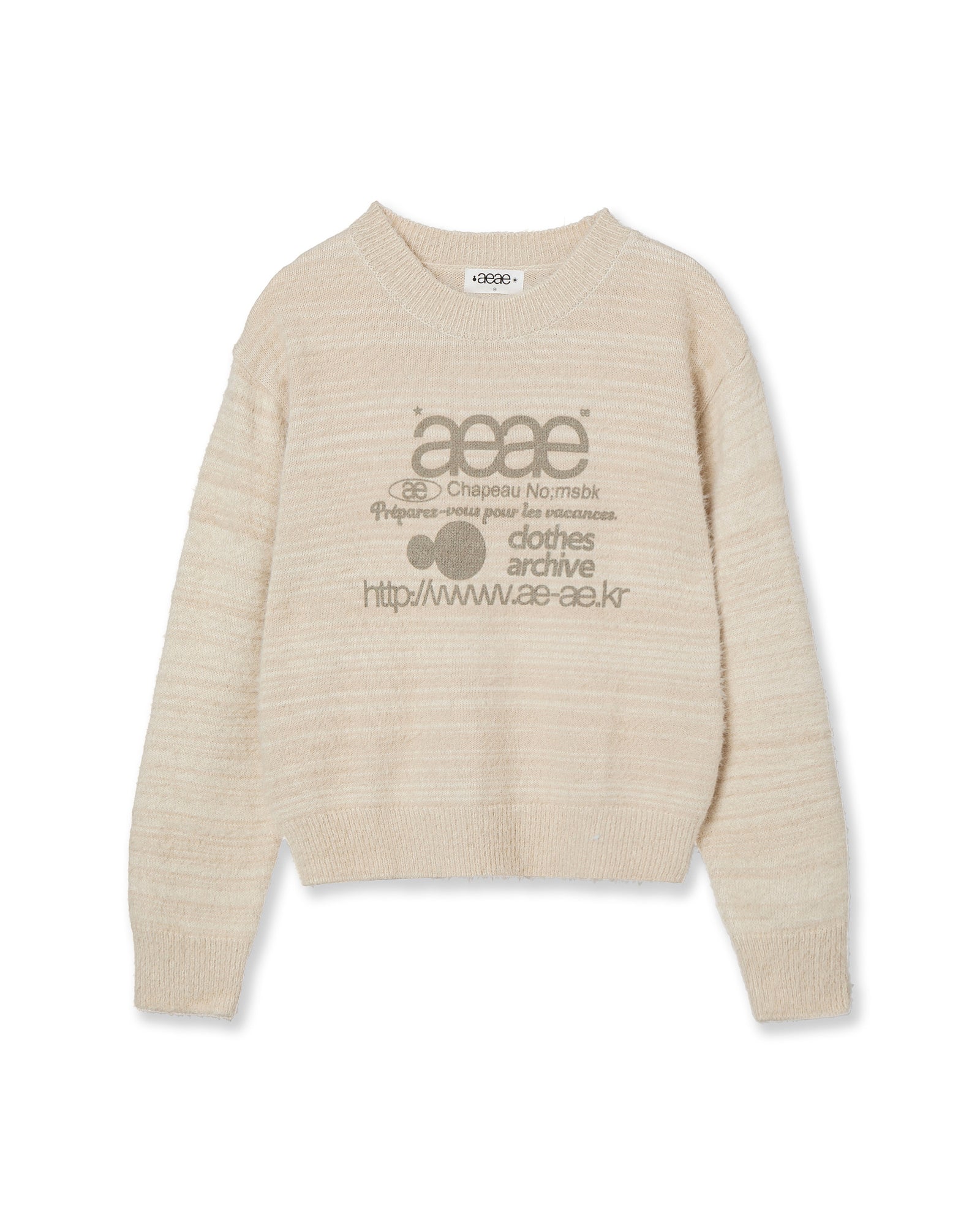 AEAE Web Logo Crop Hairy Knit