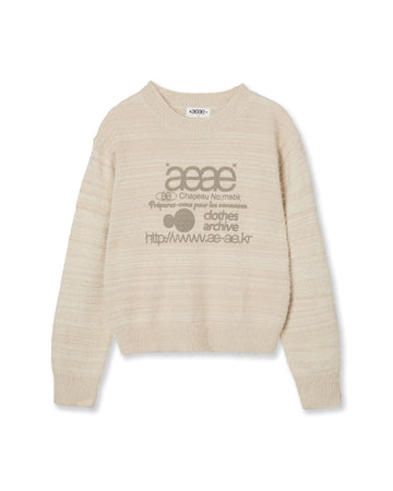 AEAE Web Logo Crop Hairy Knit