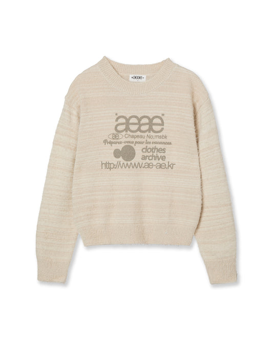 AEAE Web Logo Crop Hairy Knit