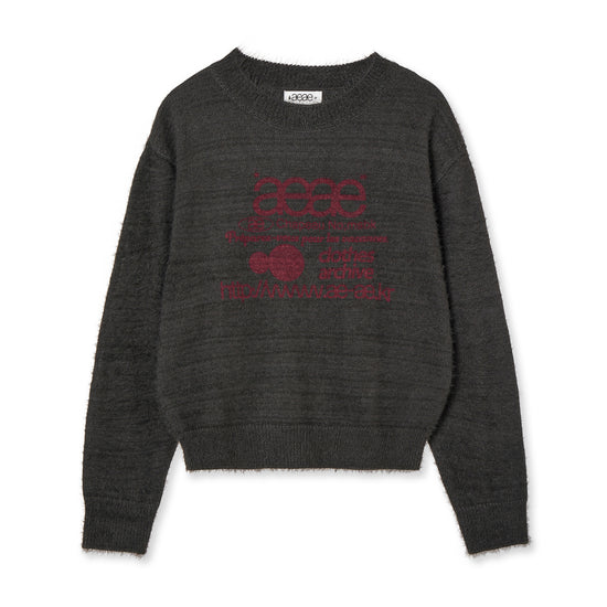 AEAE Web Logo Crop Hairy Knit