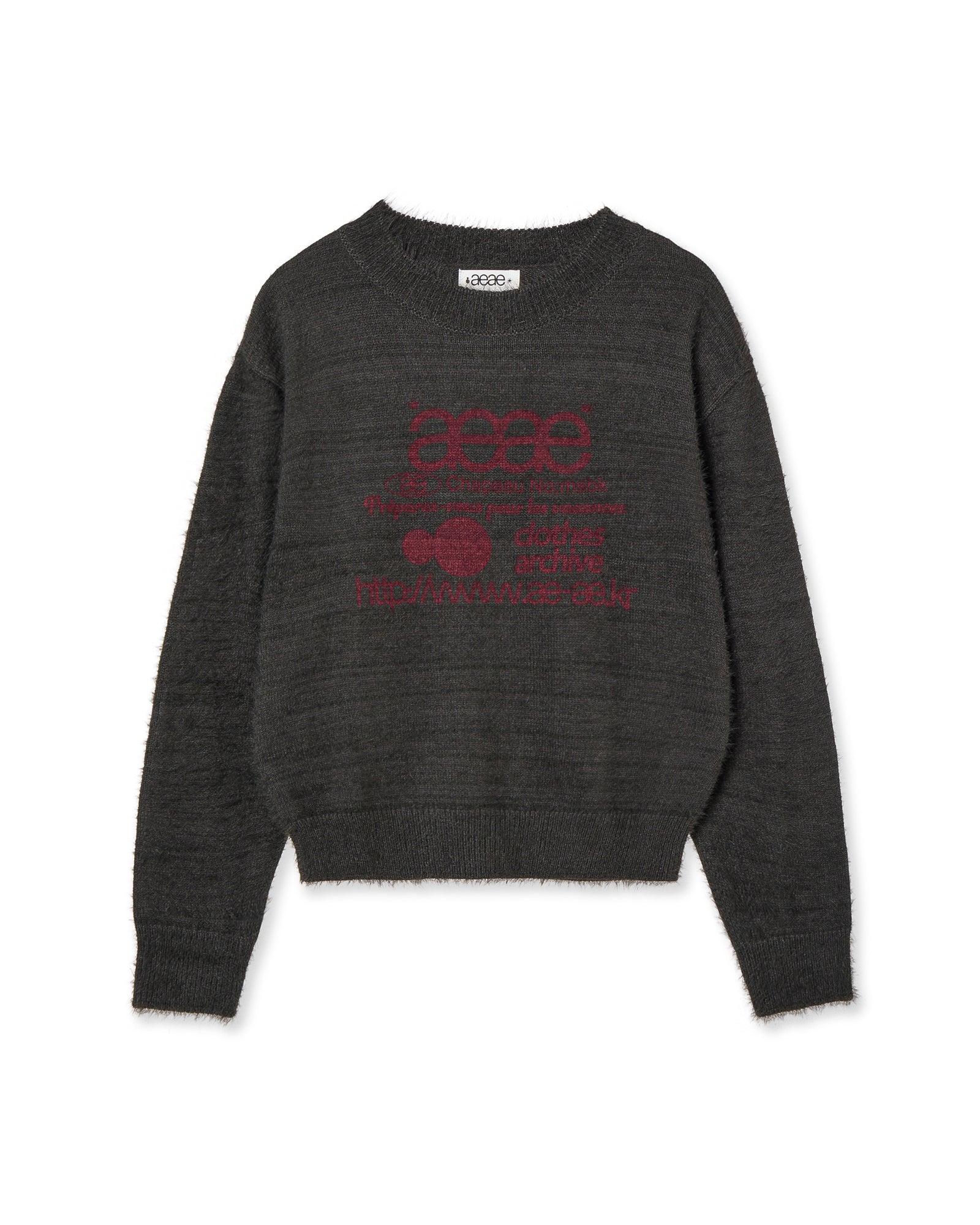 AEAE Web Logo Crop Hairy Knit