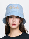 MLB Vintage Denim Curve Logo Bucket Hat