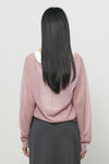 General Idea RUPITA PICK WOMAN DEEP V-NECK SHEER KNIT PULLOVER IN ASH PINK