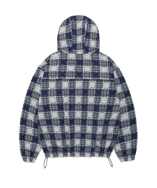Cavish Kyurin Wear Hooded Check Wind Breaker Multi