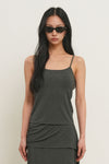 General Idea WOMAN Built-in Cap Backless Sleeveless [CHARCOAL]