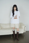 ADLV AC Bear Baby Face Bubble Short Sleeve T-Shirt