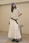 General Idea WOMAN Shirring Tiered Long Skirt