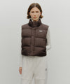 Marithé François Girbaud W Classic Logo Crop Down Vest Dark Brown